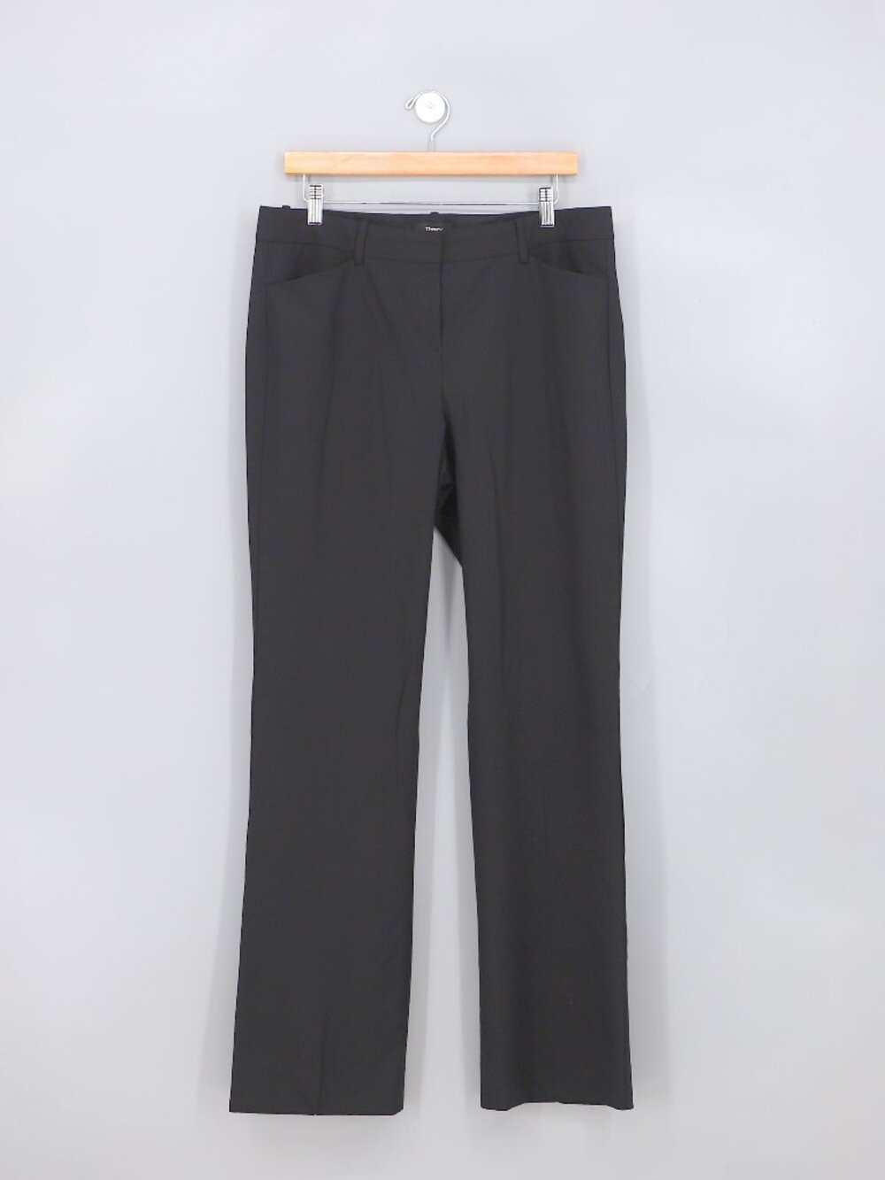 THEORY Black Wool Pants Custom Max 2 Edition Lightweight Size 12